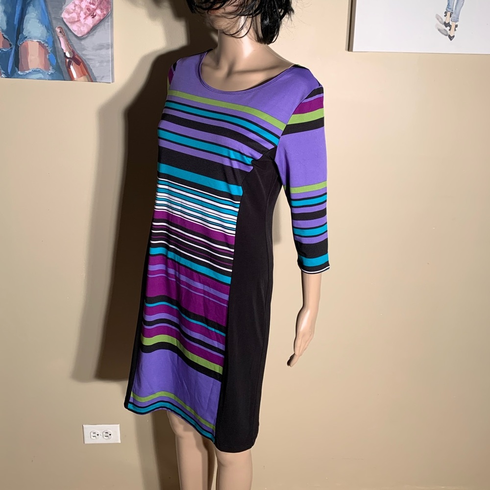 AA Studio Size 8 Striped Bodycon Dress Length 36”